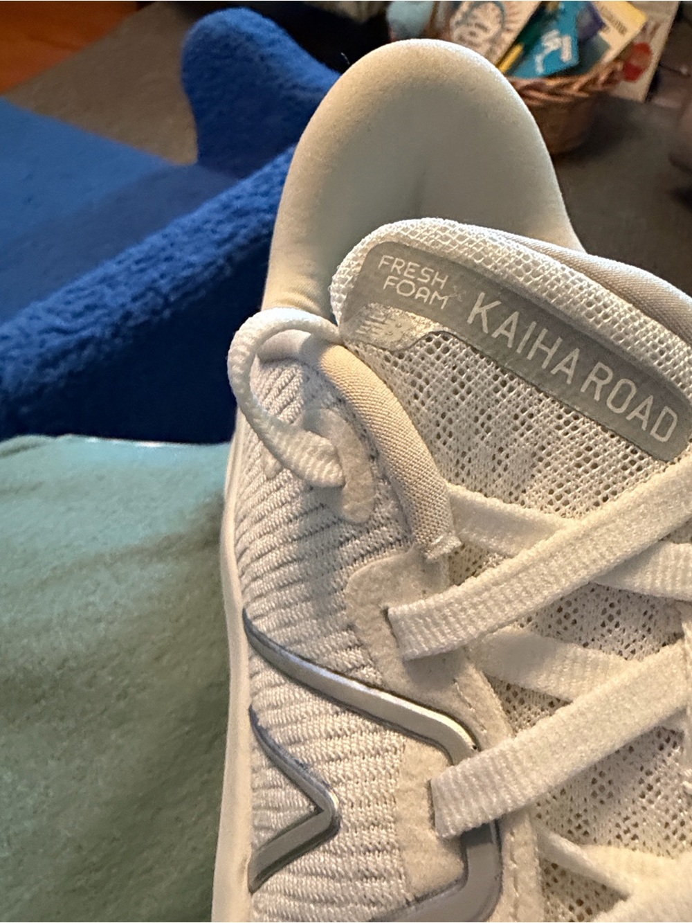 New Balance All-White Knit Running Sneakers - Picture 2 of 6
